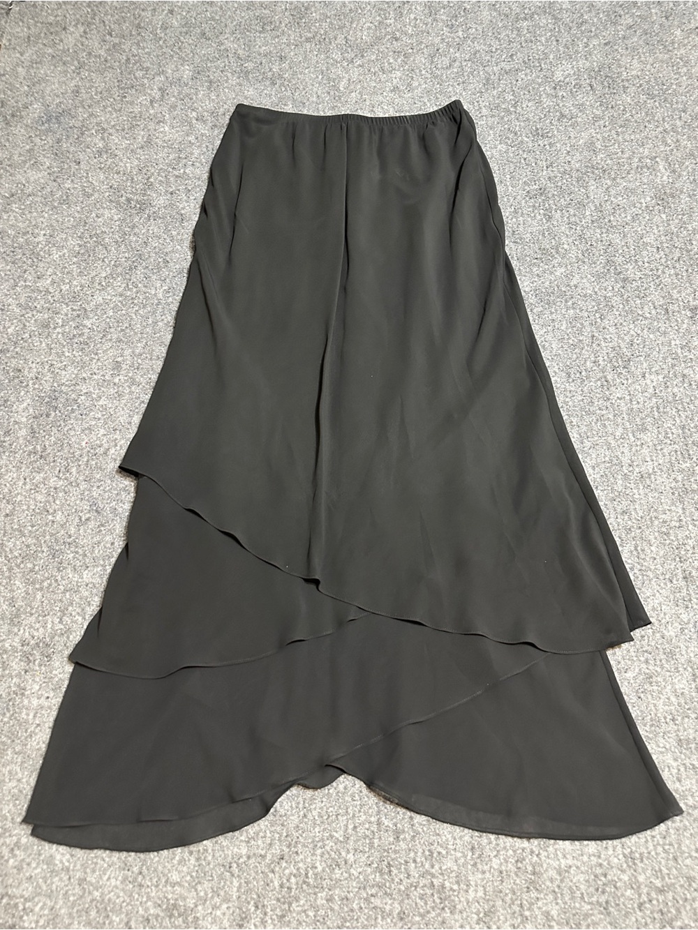 Jones New York Evening black tiered asymmetric maxi skirt
